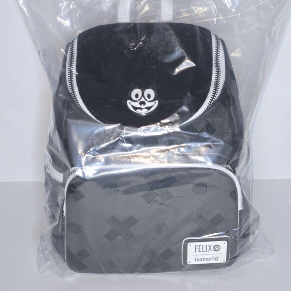 LOUNGEFLY Felix the Cat Cartoon Character Mini Backpack Black/White Bag NEW NWT main image 9